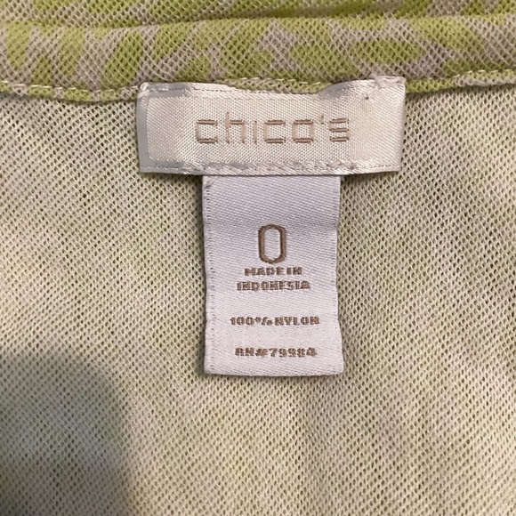 Chico's Nylon Ruffle Tank Top Size S Light Green - Picture 6 of 6